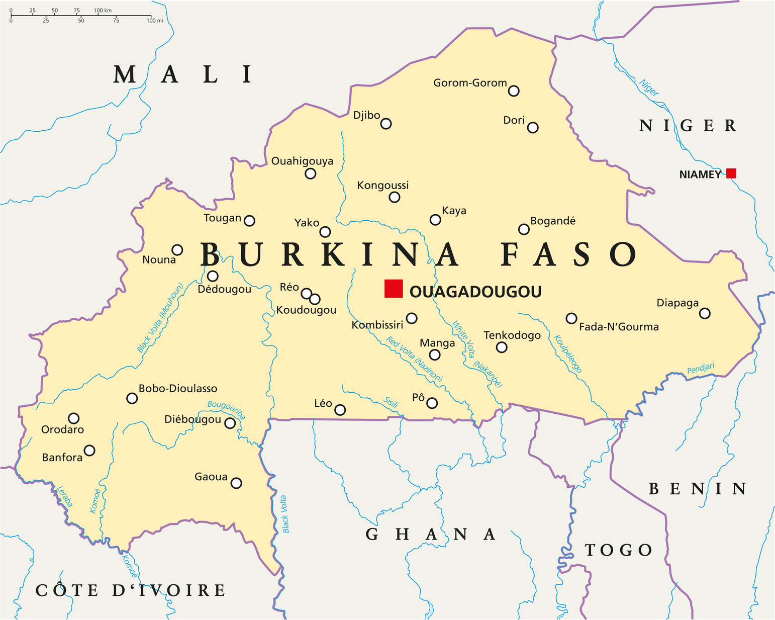 Burkina Faso Political Map GREF GRoupement Education sans Frontières
