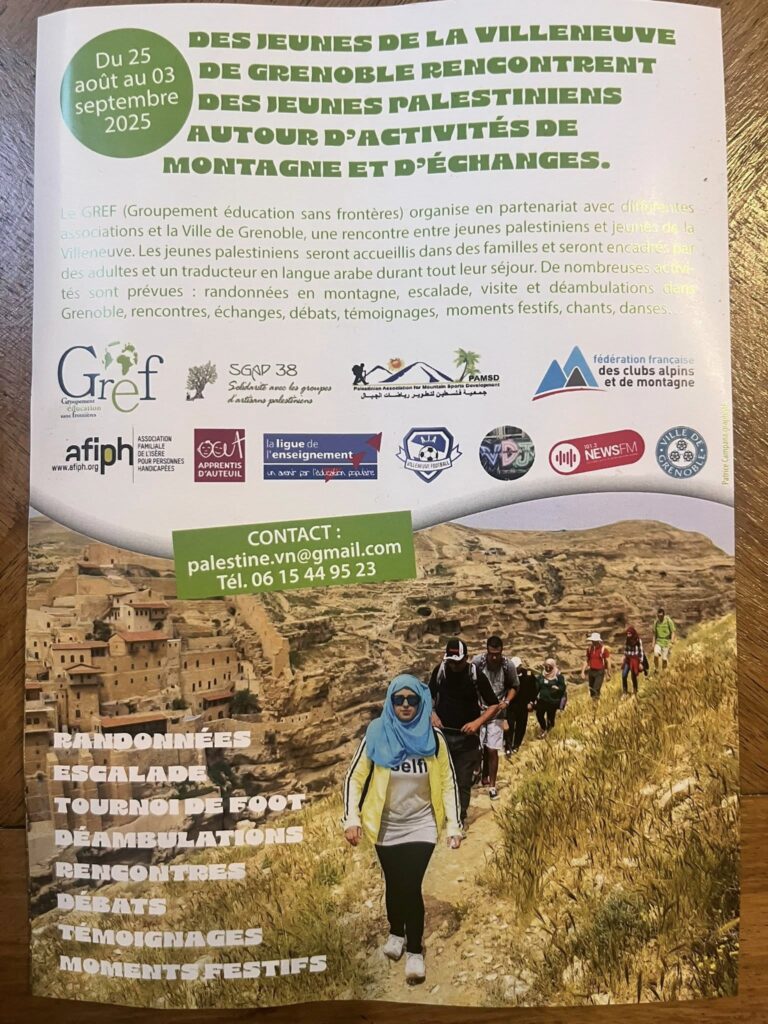 2025 Grenoble échanges avec de jeunes palestiniens